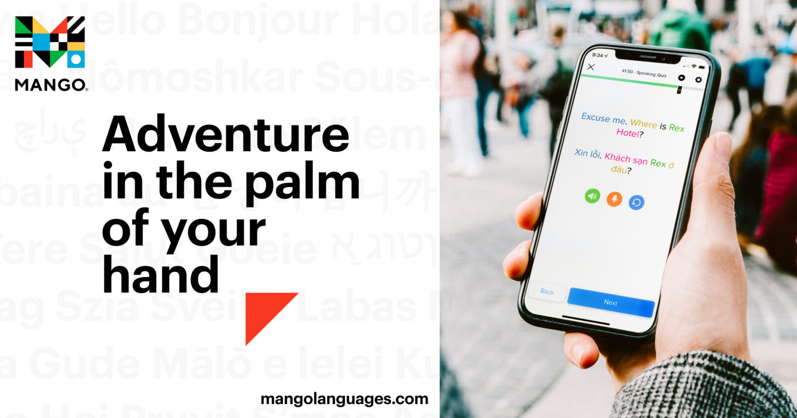 An ad for the Mango Languages app