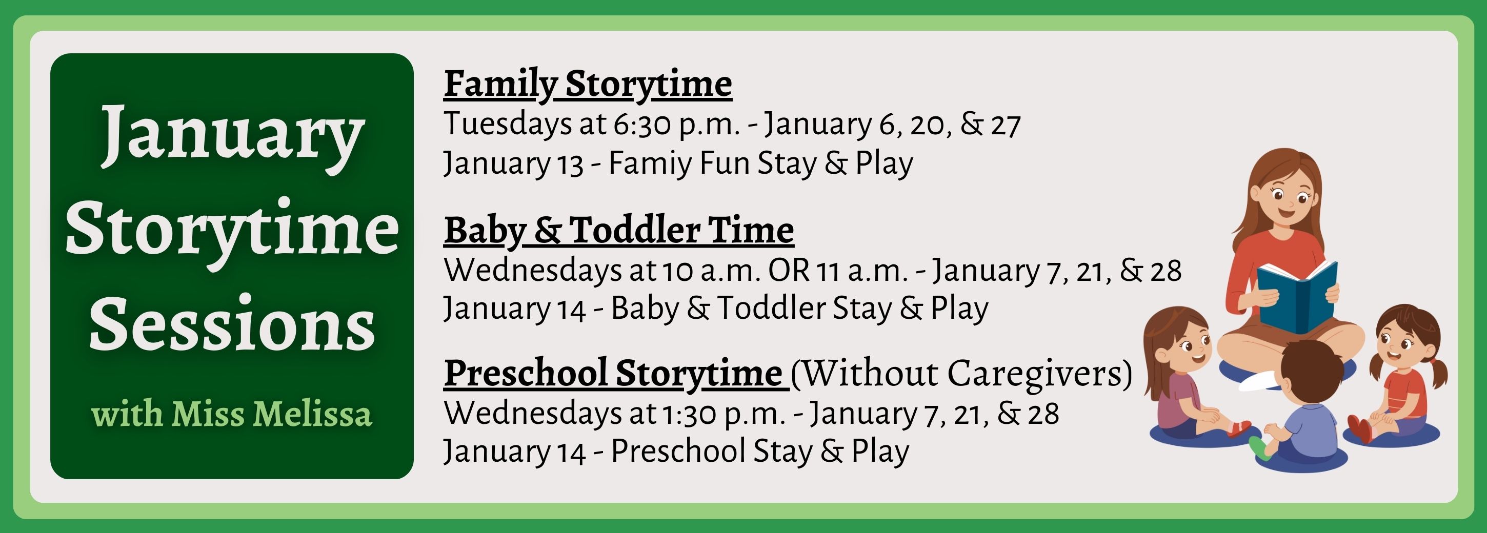 January Storytime Schedule