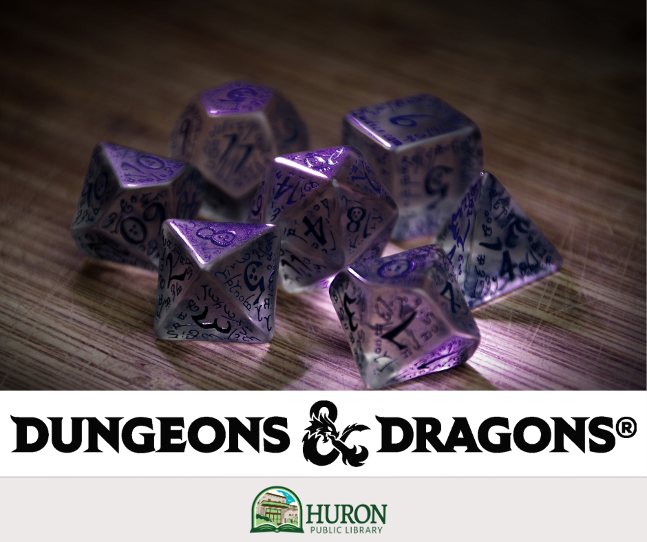Dungeons & Dragons logo with picture of dice