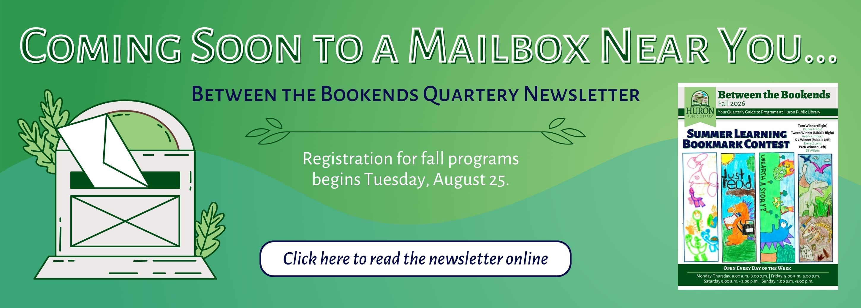 Fall Between the Bookends Newsletter is out now