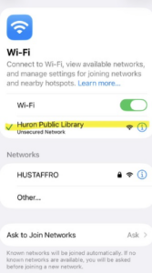 Printing from iPhone step 1 - connect to HPL wifi